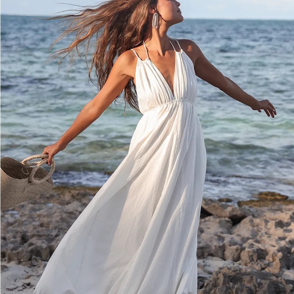 Lulu's White Beach Maxi Dress